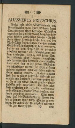 I. Ahasverus Fritschius