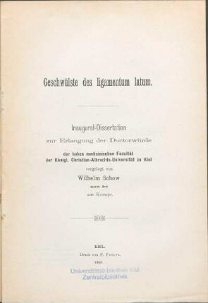 Geschwülste des ligamentum latum