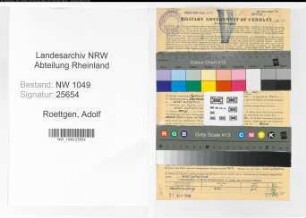 Entnazifizierung Adolf Roettgen , geb. 19.11.1892 (Technischer Angestellter)