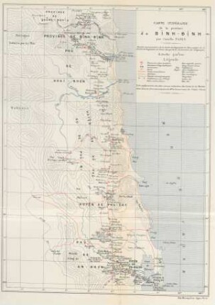 Carte itinéraire de la province de Binh-Dinh