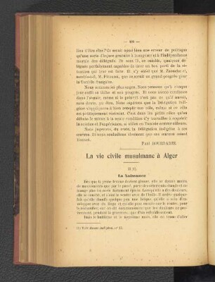 La vie civile musulmane à Alger.