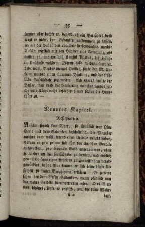 Neuntes Kapitel. Reflexionen.