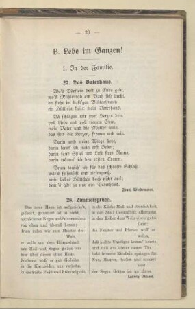 B. Lebe im Ganzen