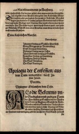 Apologia oder Confession ...