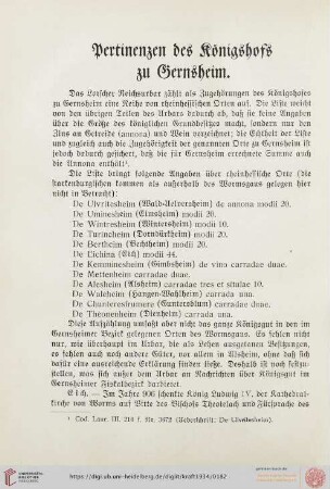 Pertinenzen des Königshofs zu Gernsheim