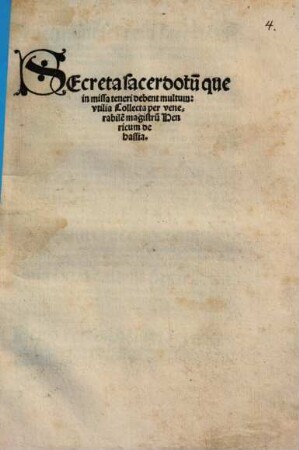 Secreta sacerdotu[m] que in missa teneri debent multum utilia