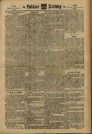 Zweite Ausgabe vom Mittwoch, den 14. Juni 1911.