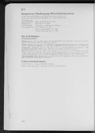 II.5 Integrierter Studiengang Wirtschaftsingenieur