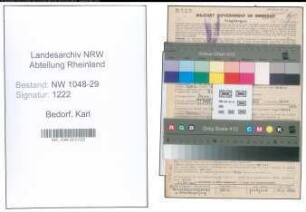 Entnazifizierung Karl Bedorf , geb. 05.11.1888 (Beamter)