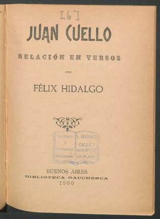 Juan Cuello : relación en versos