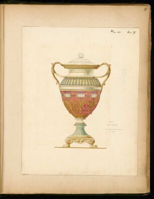 Porzellanvase Monatskonkurrenz März 1871: Schauansicht, Ansicht des Griffes