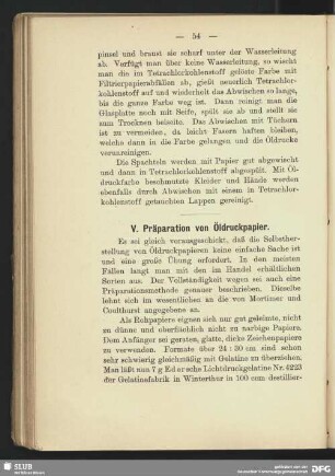 Präparation von Öldruckpapier