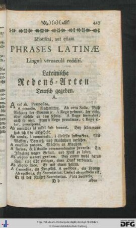 Idiotismi, aut etiam Phrases Latinae Linguâ vernaculâ redditi.