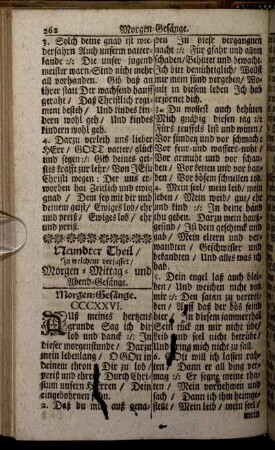 Neundter Theil/ In welchem verfasset/ Morgen- Mittag- und Abend- Gesänge.