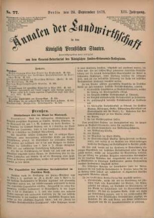No. 77. Berlin, den 24. September 1873. XIII. Jahrgang.