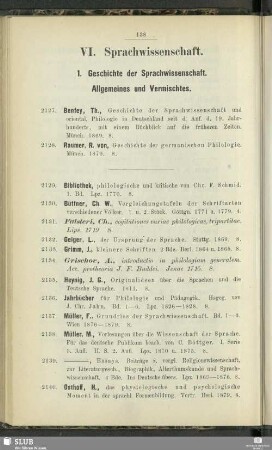 VI. Sprachwissenschaft