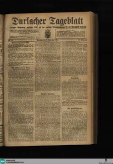 Durlacher Tagblatt : Heimatblatt für die Stadt und den früheren Amtsbezirk Durlach; Pfinztäler Bote für Grötzingen, Berghausen, Söllingen, Wöschbach u. Kleinsteinbach