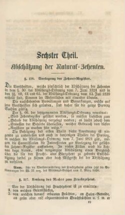 Sechster Theil. Abschätzung der Natural-Zehenten