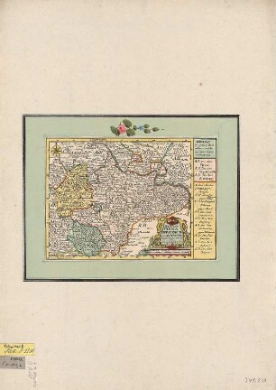 Karte der Ämter Pirna, Dippoldiswalde und Altenberg, ca. 1:275 000, Kupferstich, um 1750