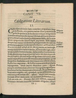 Caput VII. De Obligatione Literarum.