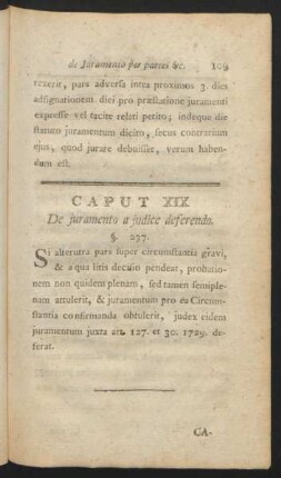 Caput XIX. De iuramento a iudice deferendo