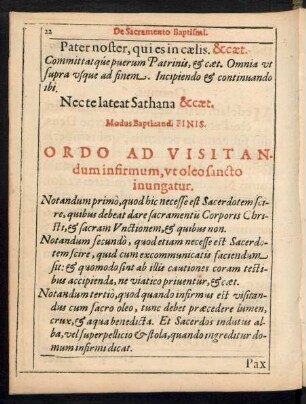 Ordo Ad Visitandum infirmum, ut oleo sancto inungatur.