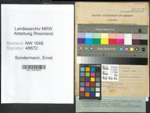 Entnazifizierung Ernst Sondermann , geb. 21.04.1899 (Werkmeister)