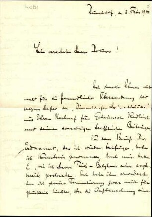 5-10-22-3.0000: Vollmer, Dr. Bernhard, Staatsarchivdirektor; diverse Schreiben ff.: Kritische Auseinandersetzungen zwischen Erdmann und Teich-Balgheim