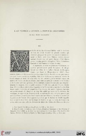 3. Pér. 13.1895: L' art venitien à Londres, à propos de l'exposition de la New Gallery, 3 : [correspondance d'Angleterre]