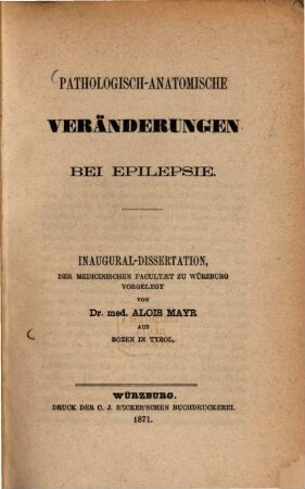 Pathologisch-anatomische Veränderungen bei Epilepsie