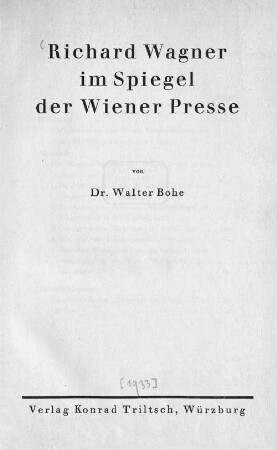 Richard Wagner im Spiegel der Wiener Presse
