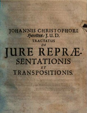 Tractatio synoptica successionis legitimae praesertim quae contingit iure repraesentationis et transpositionis