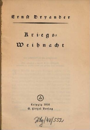 Kriegs-Weihnacht