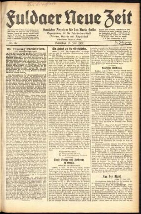 Ausgabe vom Samstag, den 17. Juni 1922.