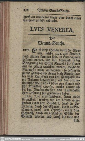 Lues Venerea : Die Venus-Seuche