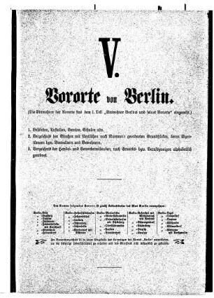 V. Vororte von Berlin
