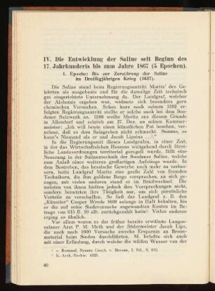 1. Epoche: Bis zur Zerstörung der Saline im Dreißigjährigen Krieg (1637).