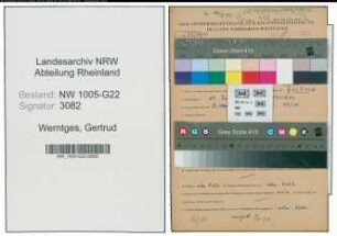 Entnazifizierung Gertrud Werntges , geb. 10.07.1896 (Lebensmittelhaendlerin)