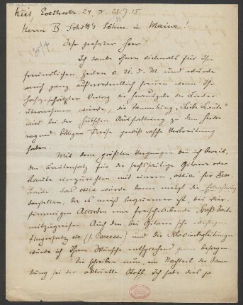 Brief an B. Schott's Söhne : 28.07.1915