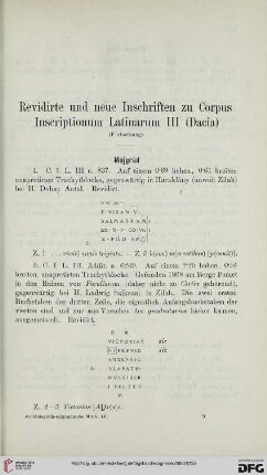 4: Revidirte und neue Inschriften zu Corpus Inscriptionum Latinarum III (Dacia), [2]