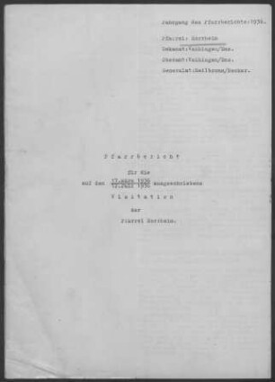 Horrheim: Pfarrbericht 1936