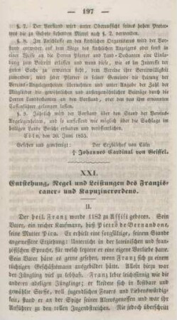 197-223 Entstehung, Regel und Leistungen des Franziscaner- und Kapuzinerordens : Fortsetzung