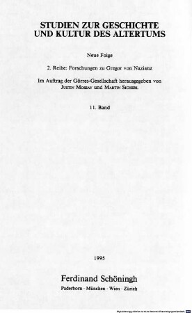 Repertorium Nazianzenum : orationes ; textus Graecus, 4. Codices Cypri, Graeciae (pars altera), Hierosolymorum