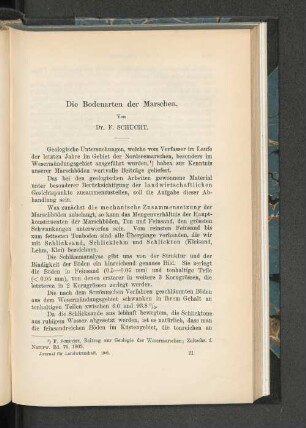Die Bodenarten der Marschen.