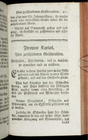 Zweytes Kapitel. Von verschiedenen Geschwulsten.