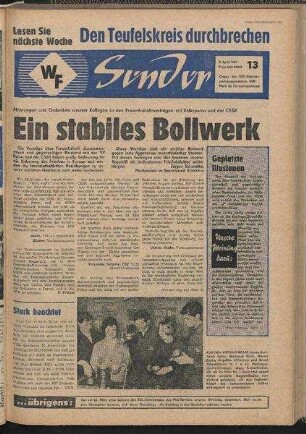 Betriebszeitung 'WF-Sender', Nr.13/1967 (3. April 1967)