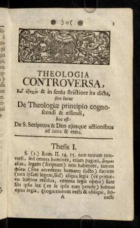 1-195, Theologia Controversa.