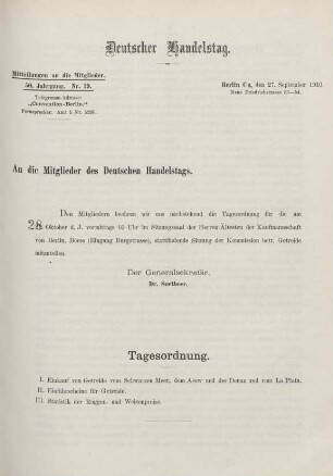50. Jahrg. Nr. 19., ... den 27. September 1910