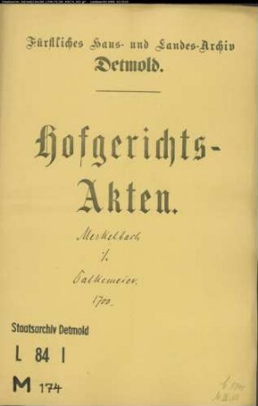 Merkelbach, Peters Erben in Bielefeld gegen Kord Christoph Dalckemeyer - Schuldforderung