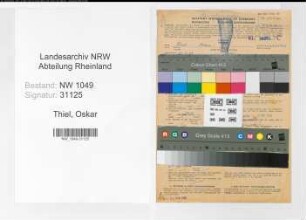 Entnazifizierung Oskar Thiel , geb. 16.07.1876 (Vertreter)